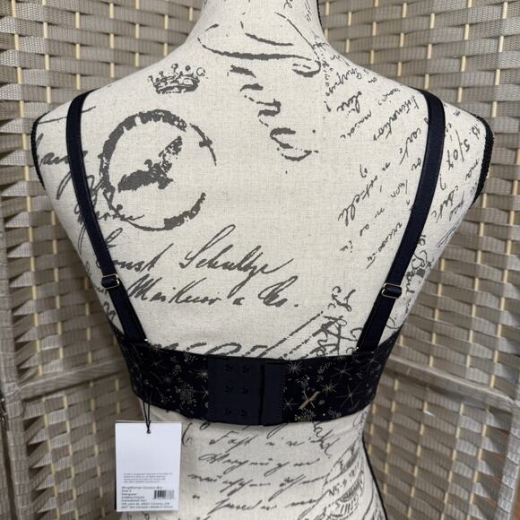 Knix WINGWOMAN CONTOUR BRA Size 3 Black STARGAZER Celestial Print Wireless NEW - Picture 3 of 10